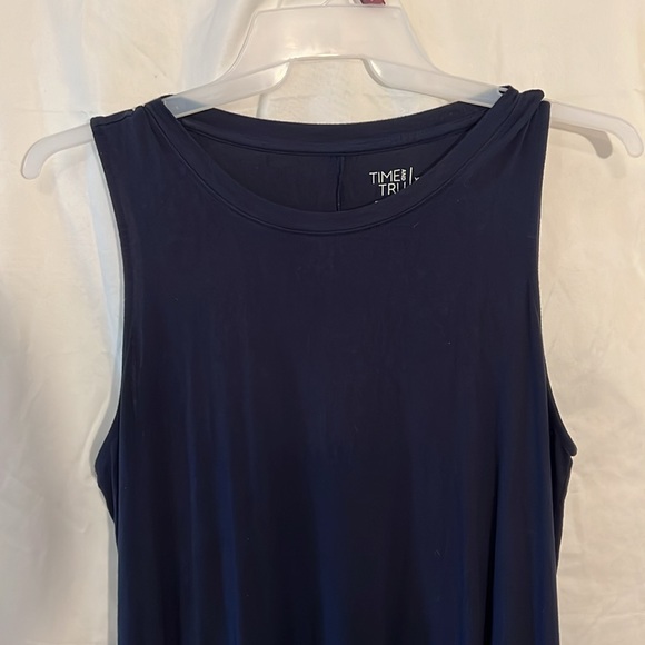 Navy blue mid length sleeveless dress. Size XL. Time and Tru brand. - Picture 3 of 5